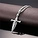 U7 Cool Vintage Sword Necklace Cross Pendant - Stainless Steel Chain 22+2 Inches for Men