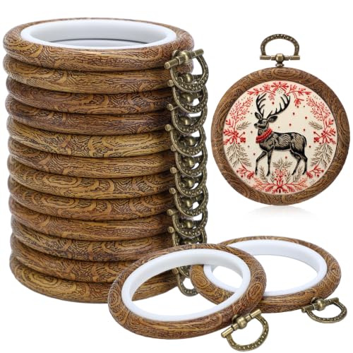 Image of Burbell 15 Pcs 2.4 Inch Round Embroidery Hoops Frame