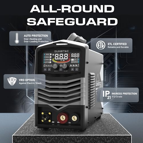 MIG Welder, 180A 110V/220V Gas MIG/Gasless MIG/Lift TIG/Stick 4 in 1 MIG Welding Machine, MIG with IGBT Inverter Synergic Control, Digital Screen Display and Over Loading Protection - Image 7