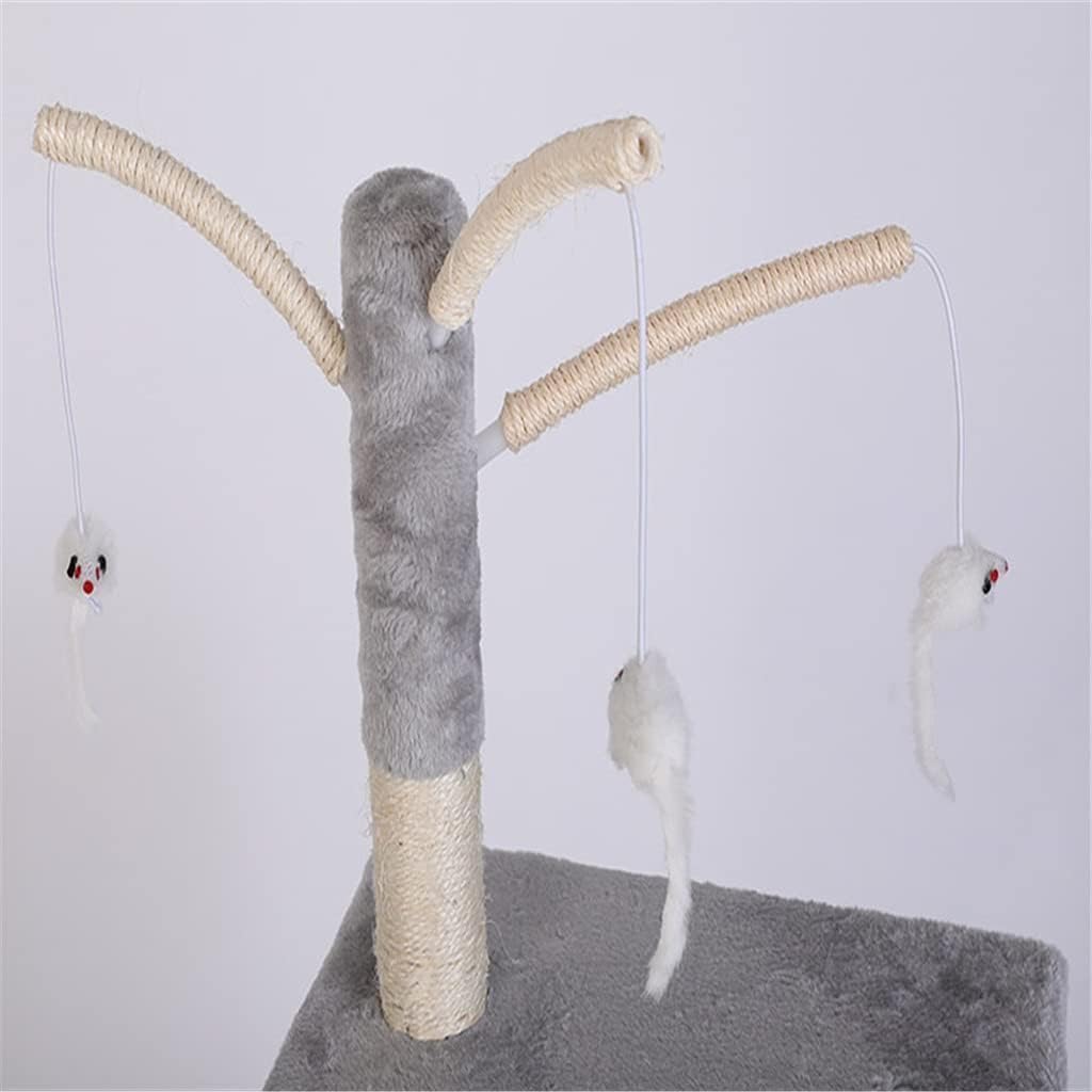 ペット猫ツリー猫スクラッチおもちゃスクラッチャーマルチレベルペットベッド猫家具ぶら下げマウスボールおもちゃ