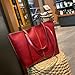 Imagen de Bolso Tote de Piel Encerada para Mujer, Color Rojo
