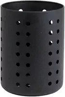 Porta Utensílios De Cozinha 10cm x 12,5cm Escorredor De Talheres Suporte De Talheres Em Inox Redondo Organizador De Pia Suporte Vazado Para Espátulas Colheres Conchas (Preto)