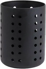 Porta Utensílios De Cozinha 10cm x 12,5cm Escorredor De Talheres Suporte De Talheres Em Inox Redondo Organizador De Pia Suporte Vazado Para Espátulas Colheres Conchas (Preto)