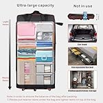 Expandable Large Capacity Travel Bag Oxford Cloth Duffel Bag with Wheels Lightweight Waterproof Travel Foldable Suitcase(Black) - Image 4