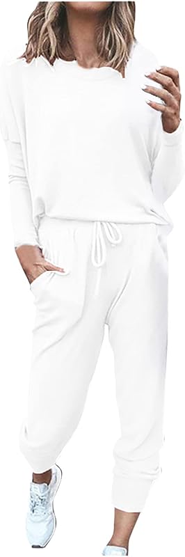 Conjuntos de 2 piezas para buzo de manga larga de mujer con pantalón de chándal Jogger Sweatpants Fall Fashion Loungewear Set