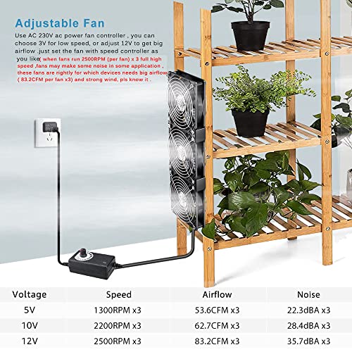 Gehäuselüfter GDSTIME 3er Set 120mm 12V für PC und Server