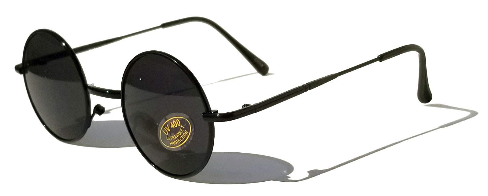 V.W.E. Kids Children Size Hippie Round Circle Lens UV400 Protection Metal Sunglasses (Age 3-12)