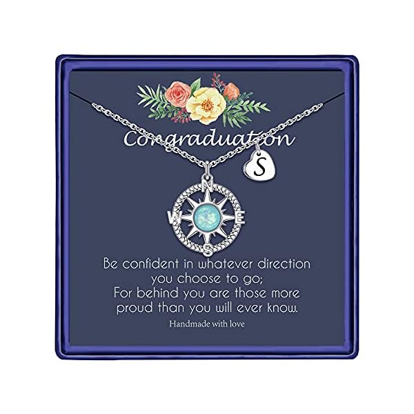 M-MOOHAM-Graduation-Gifts-for-Her-2021-Compass-Necklace-Graduation-Gifts-Opal-Initial-Necklaces-for-Girls-Graduation-Necklaces-Class-of-2021-College-Graduation-Gifts-for-Her M MOOHAM Graduation Gifts for Her, Class of 2023 Graduation Gifts High School Graduation Gifts College Graduation Gifts Graduation Necklaces Opal Necklaces Initial S Necklaces