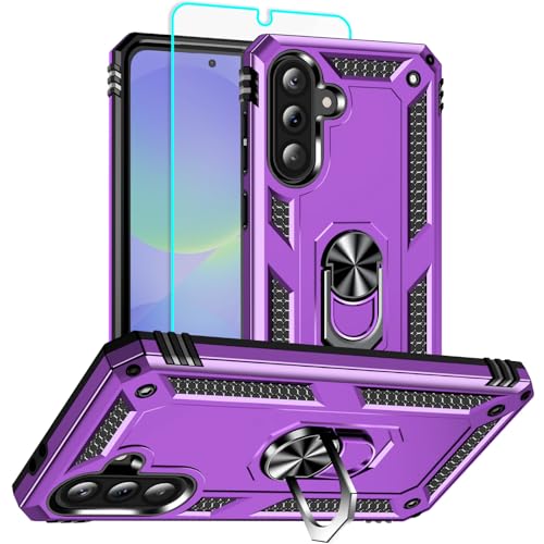 Coque Samsung A36 5G antichoc militaire violette blindée avec film écran avant