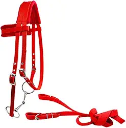 simhoa Freio de cavalo com rédeas halter equipamento equestre corda de chumbo acolchoada para cavalo