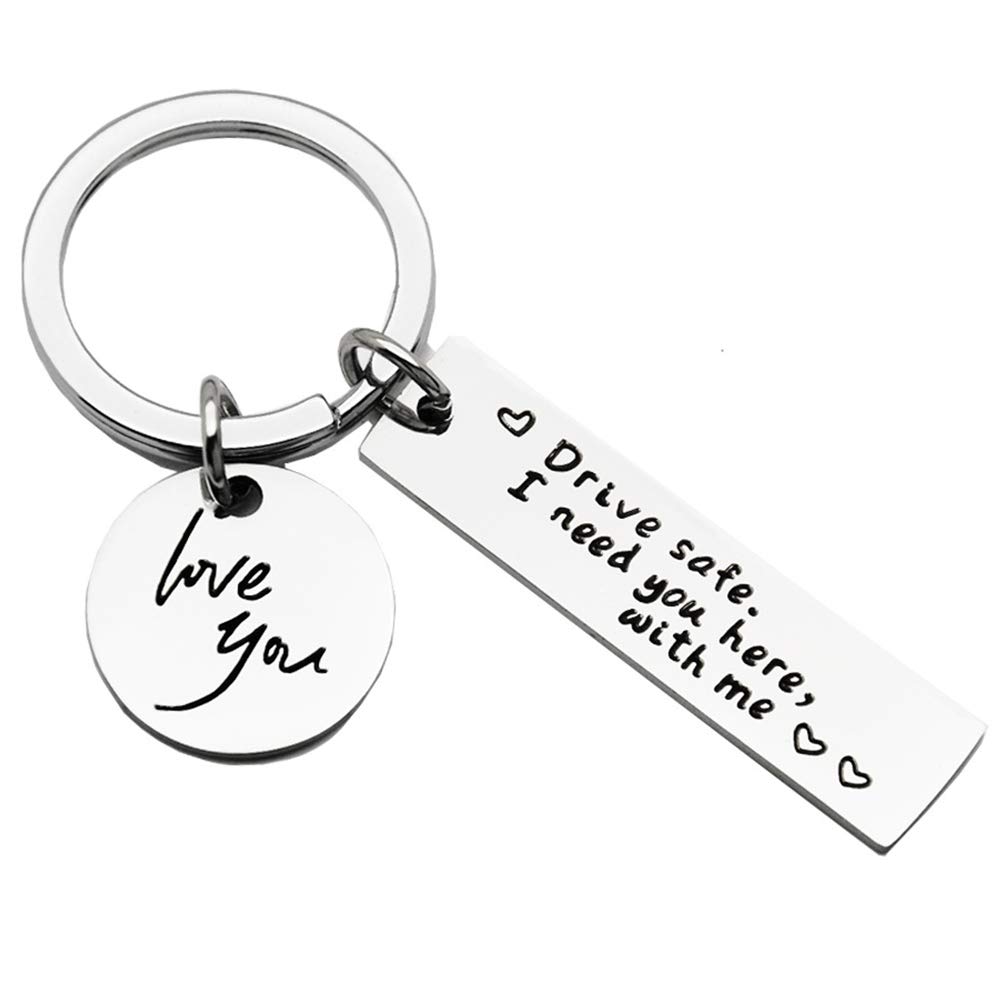 Drive Safe Keychain Gifts Dad Husband Boyfriend On Father's day Thanksgiving Valentines Day Anniversary Birthday.