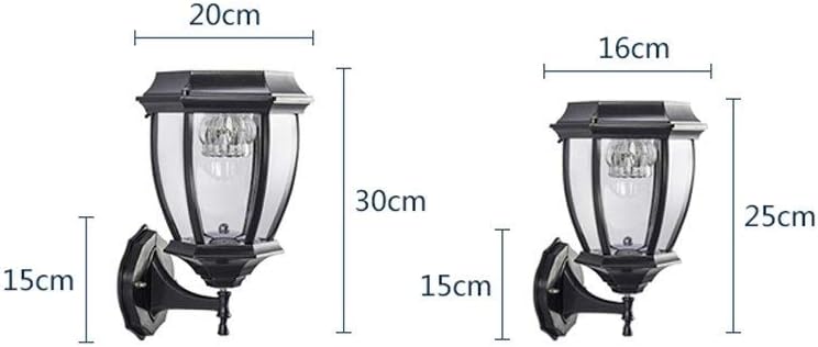 Stylish IP54 Waterproof Doorpost Terrace Lantern - Elegant Outdoor Decor for Garden, Patio, and Entryways - Perfect for Ambient Lighting and Home Aesthetics (White Light 30*20cm)