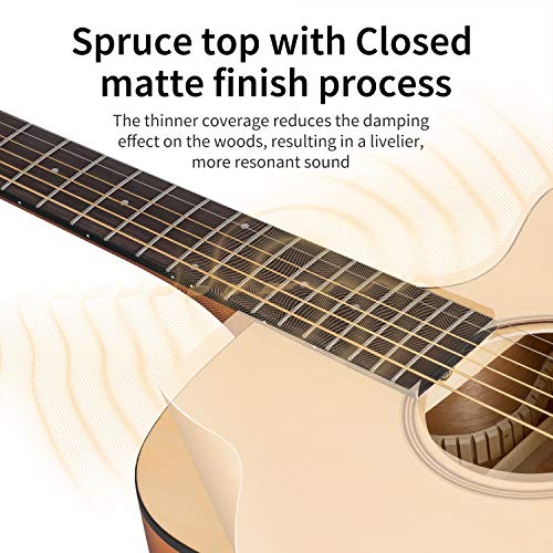 Donner Guitare Acoustique 4/4 Guitare Folk pour Adulte Débutant Guitare Kit 41 Pouces Avec Sac Corde Accordeur Capo(Naturel) - Les Beatles, Paul McCartney, John Lennon, RIngo Starr, George Harrison Donner Guitare Acoustique 4/4 Guitare Folk pour Adulte Débutant Guitare Kit 41 Pouces Avec Sac Corde Accordeur Capo(Naturel) – Image 6