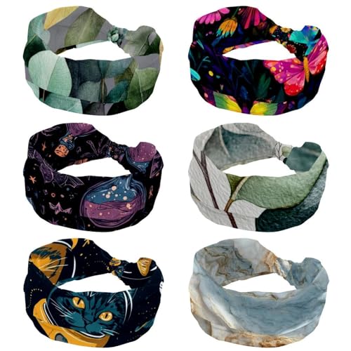 Bandeaux larges pour femme motif papillon pour sport et routine beauté