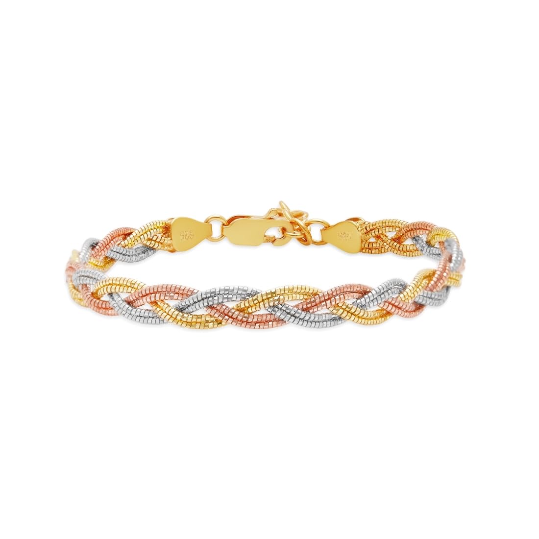 ZAVYA 925 Sterling Silver Minimal Modern Triple Tone Plating Chain Bracelet | | Gift for Women and Girls | With Certificate of Authenticity and 925 Hallmark (B0D37FJLZ9) Amazon Price History, Amazon Price Tracker