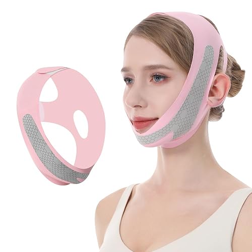 Miniatura 1 de Máscara de elevación de línea V de grafeno, cinturón de elevación facial para dormir, correas de elevación ajustables, reductor de barbilla doble,