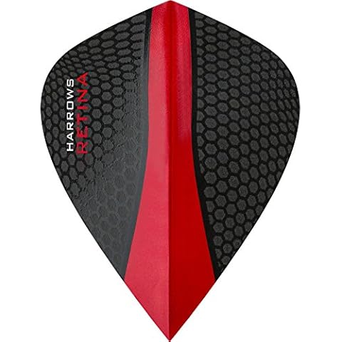 Harrows Retina Dart Flights - 100 Micron - Extra Strong - Kite - 5 Sets (15) (Red) Cover