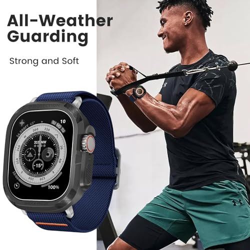 Bracelet Apple Watch Ultra 49mm nylon extensible avec coque de protection