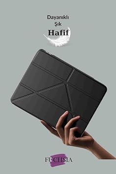 Honor Pad X9A ve X9 Pro Uyumlu 11.5 Fuchsia Trifolding Kalem Bölmeli Standlı Tablet Kılıfı