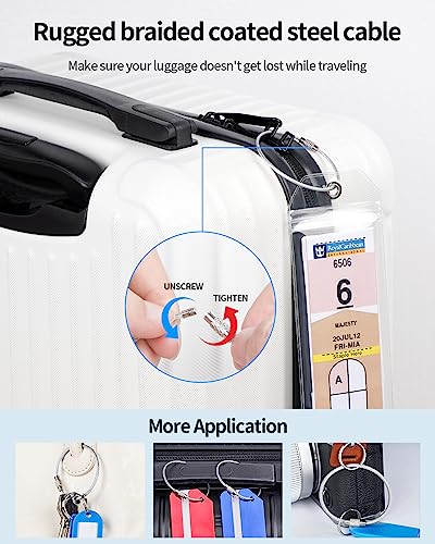 Image of NTONPOWER Cruise Luggage Tags Holders With Steel Loops - Clear Waterproof Document Tags for Royal Caribbean & Celebrity Cruise Ships