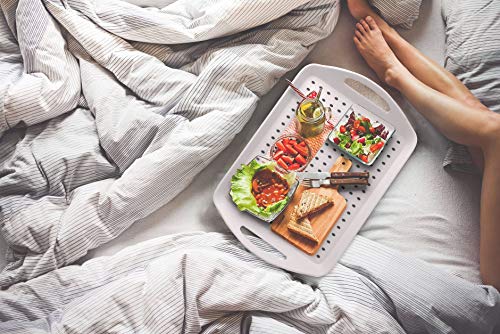 image for Bravi 3PC Anti-Slip Food Serving Tray with Handles 17.9