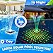 Solar Fountain with Light Show,Large Solar Pool Fountain with Anchor,Square Floating Pool Fountains for Inground Above Ground Pool,Water Fountains Pump for Pool,Blue-1PC