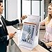 Nellvita 2 Pcs Acrylic Brochure Holder 8.5x11 Inch, 4 Tier Clear Pamphlet Holder, With Removable Divider for 4 x9 Inch Flyer Holder, Wall Mount or Desktop Use (With Business Card Holder)