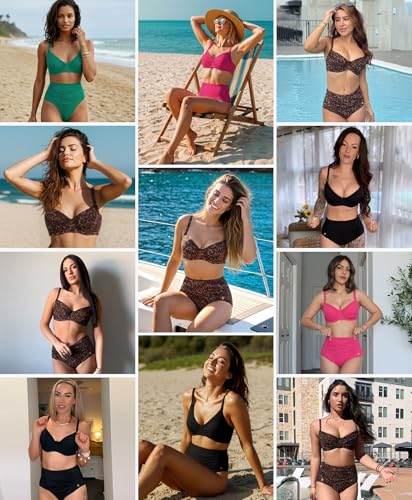Popilush Bikini Tops for Women - Underwire Swimsuits Push Up Shapewear Ruched Bikinis Swimsuit Tops 2025 Bathing Suit2
