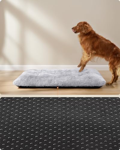 Feandrea Hundebett, Hundekissen, Flauschige Hundematte, Langer Plüsch, 140 x 100 cm, weiche Polsterung, waschbar, multifunktional, Ombré-Grau PGW205G01