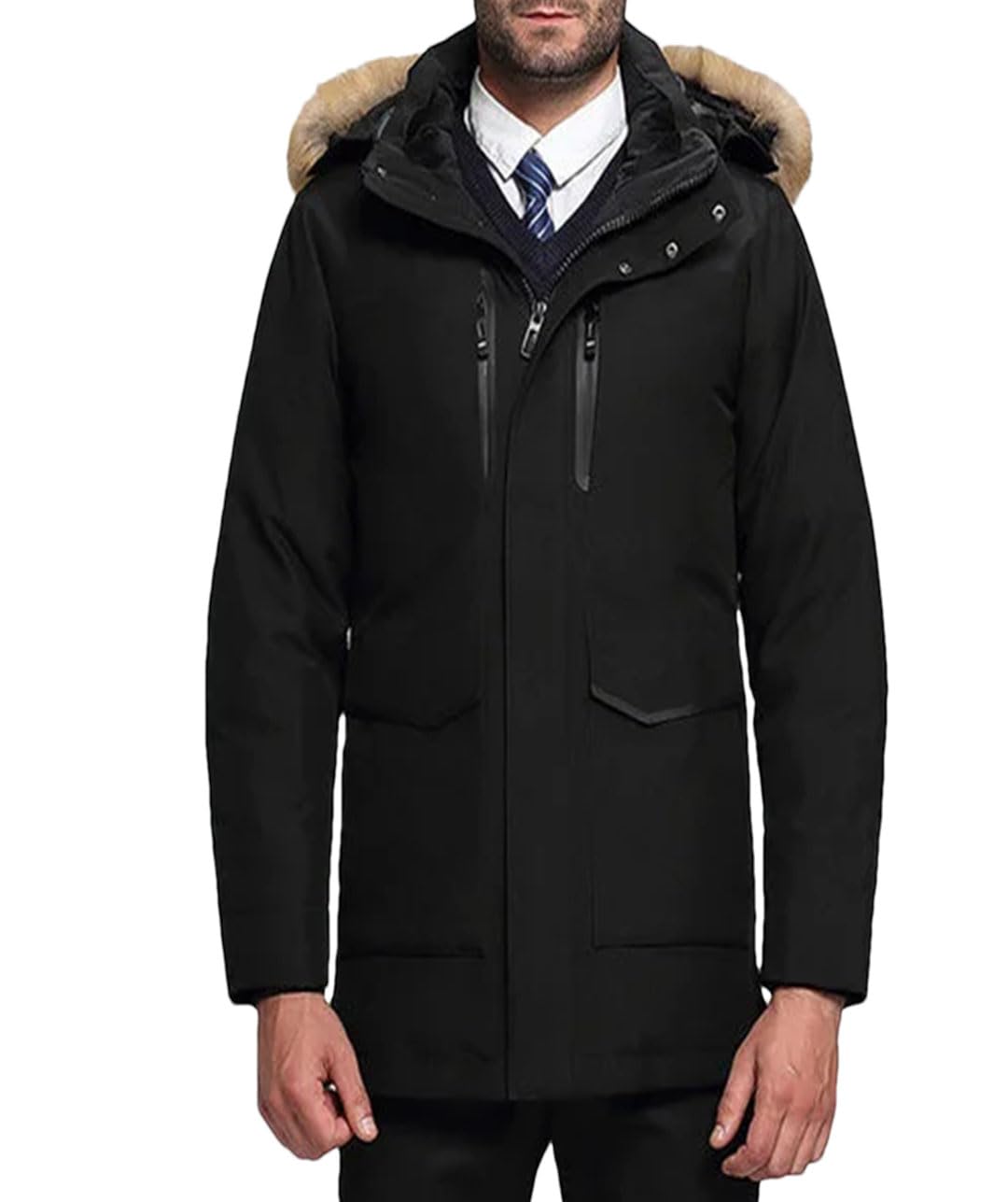 Vogrtcc Parka Da Uomo Con Cappuccio Ampio Cappotto Invernale