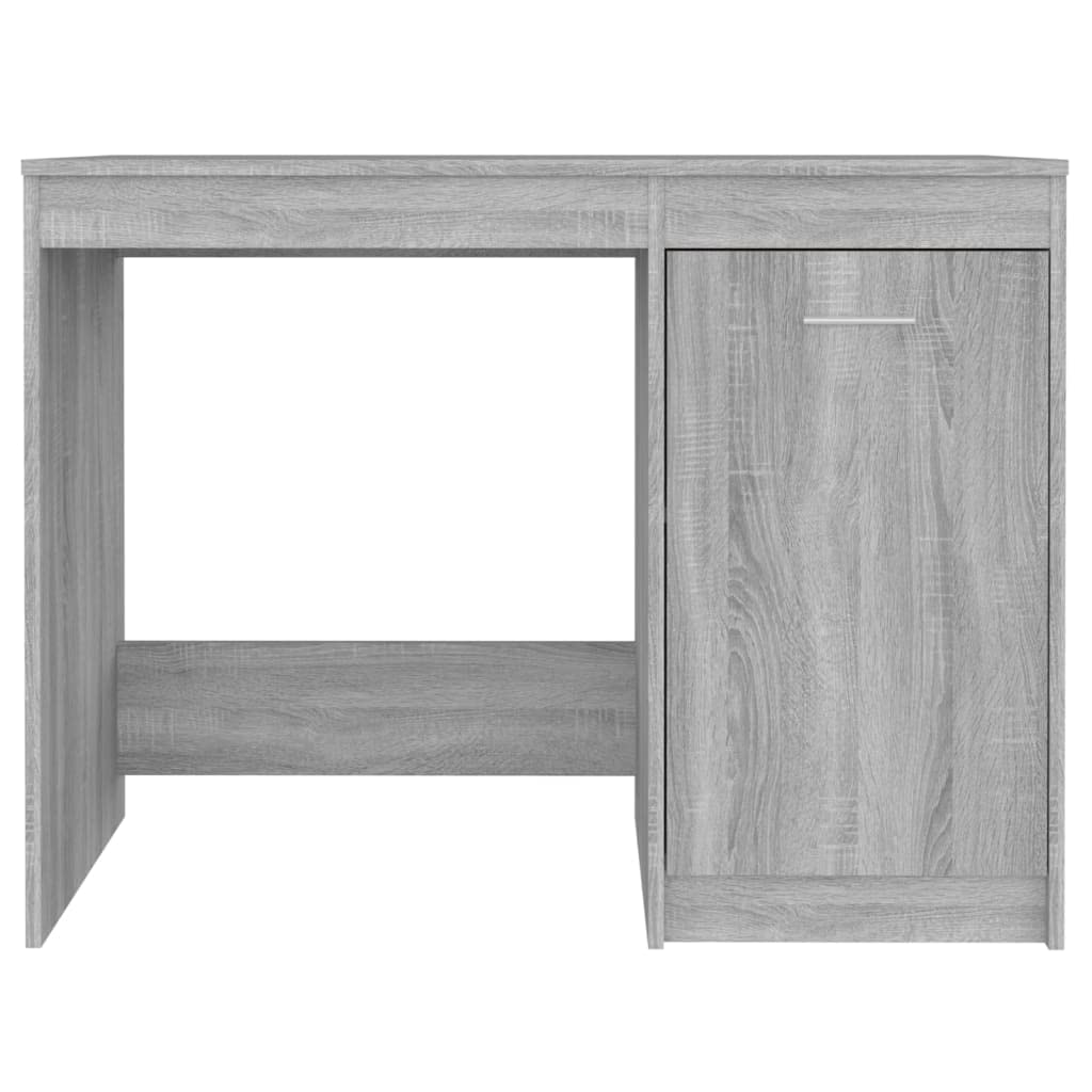 Scrivania grigio Sonoma, 100 x 50 x 76 cm, in legno con armadio, tavolo da ufficio per casa, studio, segretario, postazione di lavoro, mobili per ufficio e studio