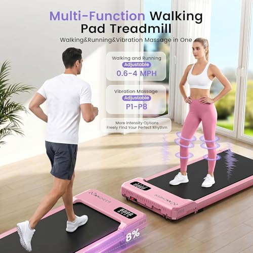 Image of ANCHEER Walking Pad with Incline, Under Desk Treadmill with Vibration Plate