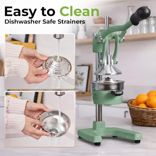 Image of Zulay Kitchen Cast Iron Juicer - Heavy Duty Manual Juicer with Detachable Strainers for Easy Cleaning, Orange Juice Press for Citrus Fruits, Perfect for Bartenders, Juice Lovers & Health Enthusiasts