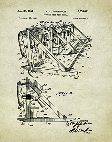 Football Patent Poster Art Print 11x14 Motivational Pee Wee Pop Warner NFL College