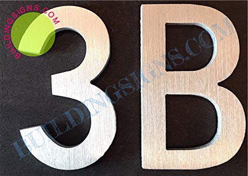 Apartment Number 3B Sign/Mailbox Number Sign, Door Number Sign.(Silver,3D, Size 2.75 x 1.75, Comes with Double Sided Tape)- The Maple line