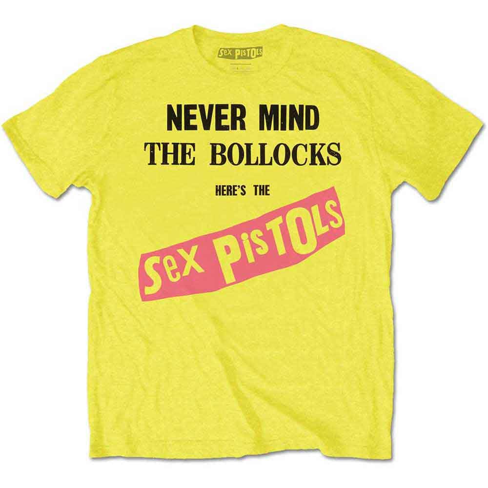 Rockoff Trade Men's Sex Pistols NMTB Original Album T-Shirt, Yellow, Medium