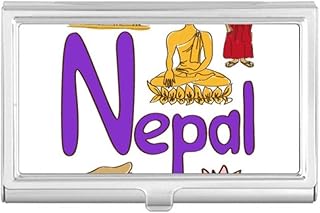 Nepal National Symbol Landmark Pattern Business Card Holder Case Pocket Box Wallet