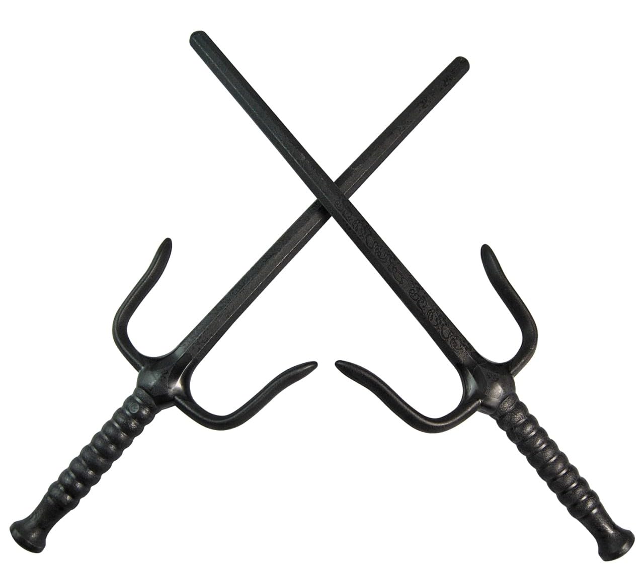 Kunststoff Sai - 49.5 cm schwarz - Octagon Form - Leichte Sai Gabeln (Paar) - Biegsam