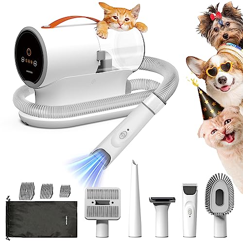 AIRROBO Pet Grooming Kit and Vacuum Picks Up 99% Pet Hair, 2L Large Dust Cup Dog Grooming Vacuum with 5 Grooming Tools, Low Noise Dog Hair Vacuum for Shedding Pet Hair, PG100 AIRROBO Pet Grooming Kit and Vacuum Picks Up 99% Pet Hair, 2L Large Dust Cup Dog Grooming Vacuum with 5 Grooming Tools, Low Noise Dog Hair Vacuum for Shedding Pet Hair, PG100