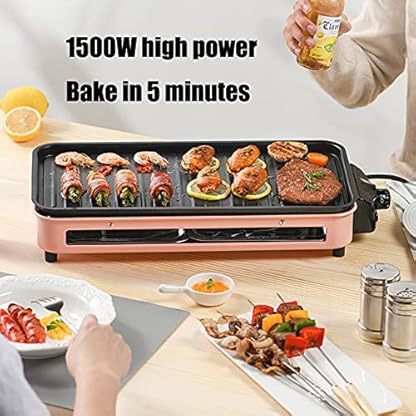 ZJDYDY Rauchfreier elektrischer Indoor-Grill, Abnehmbarer Elektrogrill, Tischgrill, multifunktionaler Antihaft-Grill… – Bild 4