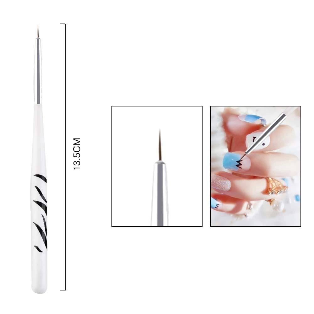 Juego de 8 Pinceles para manicura y Gel, Pinceles acrílicos para uñas, Herramientas para esmaltes de Gel NKit.,