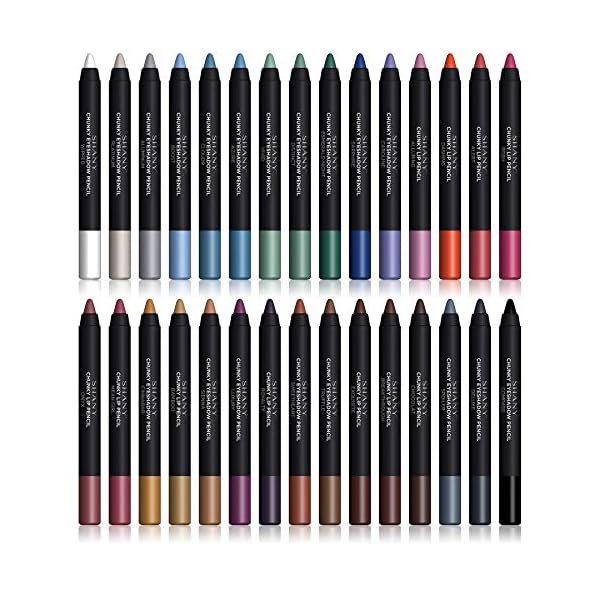 SHANY-Multi-Use-Chunky-Pencils-for-Eye-Shadow-Eyeliner-Lip-Liner-Lipstick-WVitamin-E-Aloe-Vera-Set-of-30-Colors SHANY Chunky Eyeshadow Pencils Lip Liner, Eyeliner, Eye Pencils - Multi-Use Chunky Pencils for Eye Shadow, Lip Makeup, Lipstick with Vitamin E and Aloe Vera - Premium Packaging - Set of 30 Colors