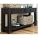 Signature Design by Ashley Gavelston Rustic Sofa Table with 4 Drawers and Lower Shelf, Weathered Black