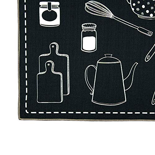 Carvapet 2 Piec Non-Slip Kitchen Rug TPR Non-Skid Backing Mat for Doorway Bathroom Runner Rug Set, Geometric Design (17