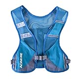 AONIJIE Colete de corrida ultraleve para homens e mulheres, mochila de hidratação respirável refletiva para caminhadas, acampamento, maratona, ciclismo, corrida (azul)