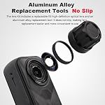 Lens Replacement Kit for Insta360 X5, Portbale [1 Pcs] Optical Glass Cover with Removal Tool + 2 Black Base, Easy Installation, Lens Guard Camera Kit for Insta 360 X5 Accessories