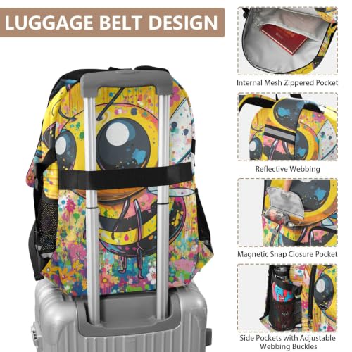 Mochila de viaje de 17.5 pulgadas para portátiles y equipaje de hombres de trabajo de abeja 4