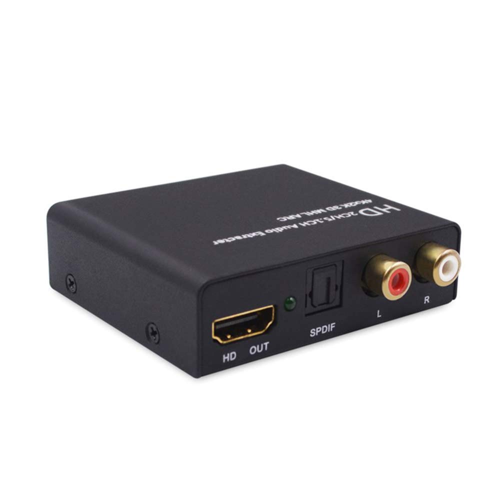 Decdeal 2.0 Audio Extractor Support 4K 60Hz Y4:4:4 andR to Optical SPDIF Analog RCA L/R 3.5mm Converter