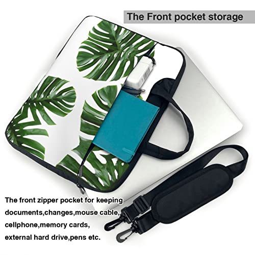 Bolso Maletín para Laptop con Estampado de Hojas Verdes miniatura 4