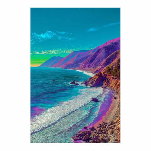 Rivage coloré toile murale élégante 40x60cm art naturel